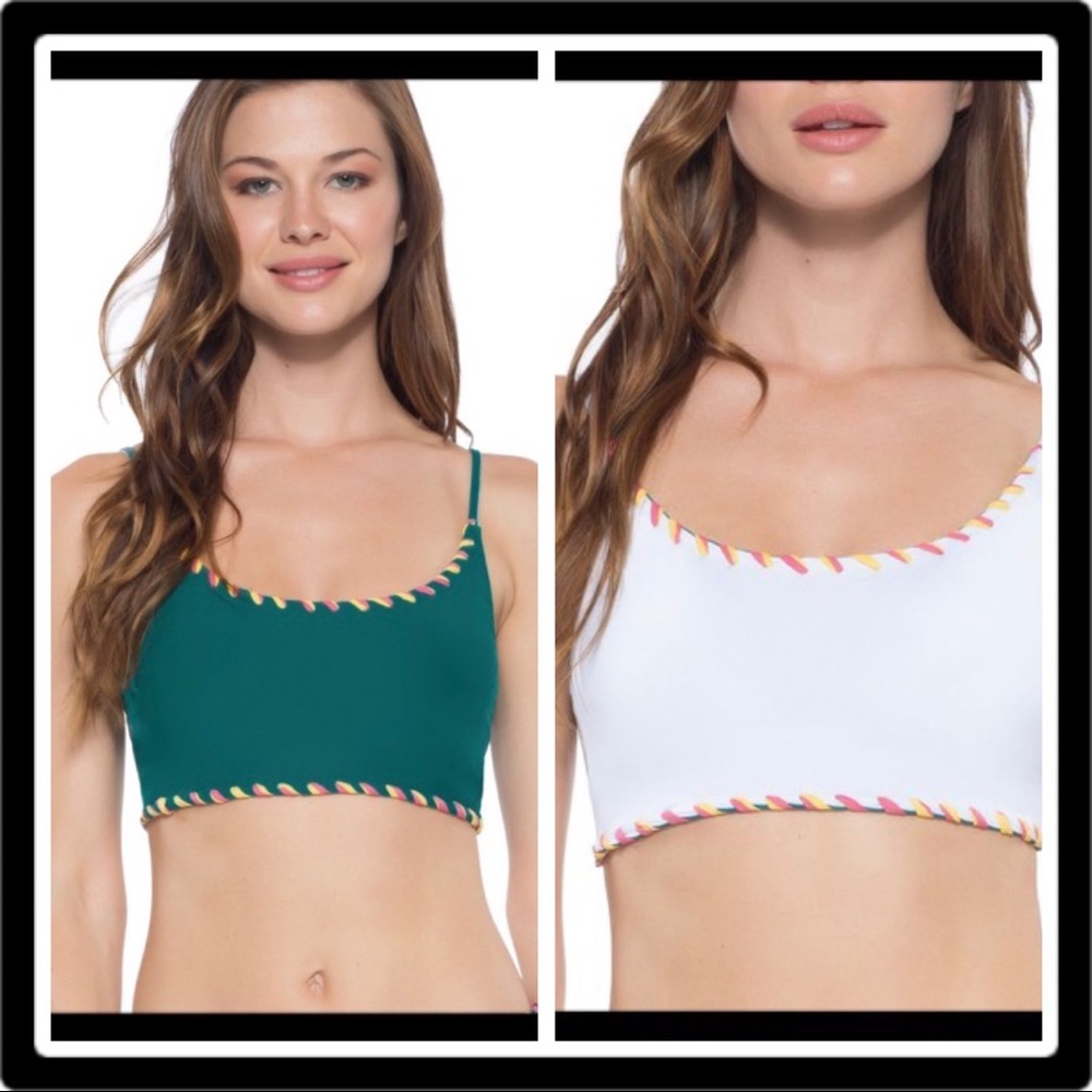 ❤️❤️Becca CAMILLE Reversible Crop Bikini Top Large